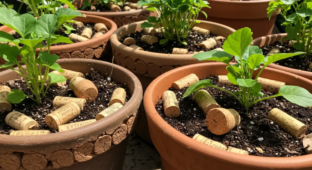 Corks in garden plant pots: the reason is surprising