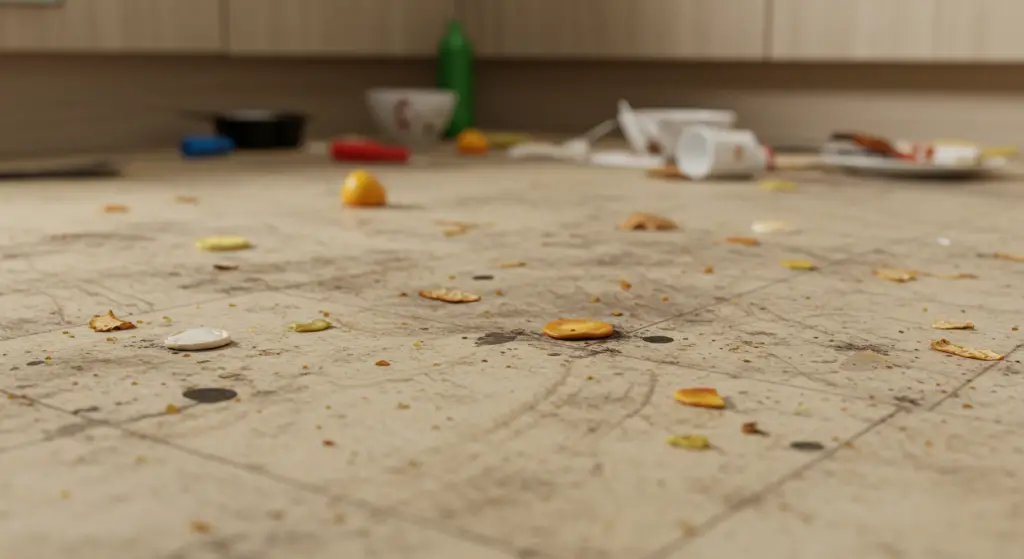 Dirty kitchen floor: here’s how to make it shine again.