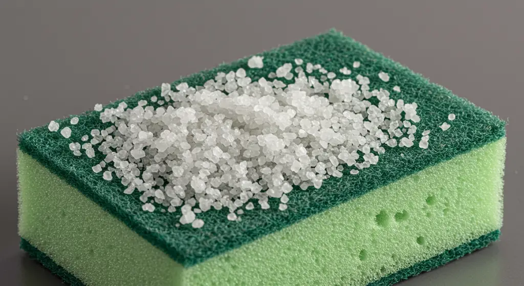 Dishwashing sponge: add salt before use: the housewife’s secret