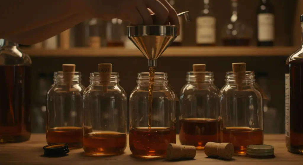 Filling jars with alcohol and corks solves a common winter problem.