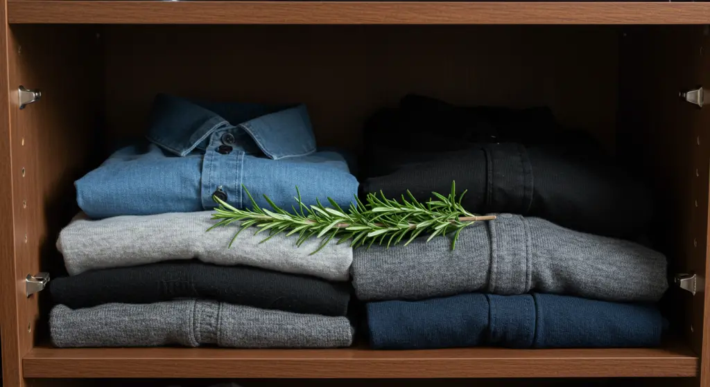 Place a sprig of rosemary in your closet: you won’t even get clothes like this at the dry cleaners.