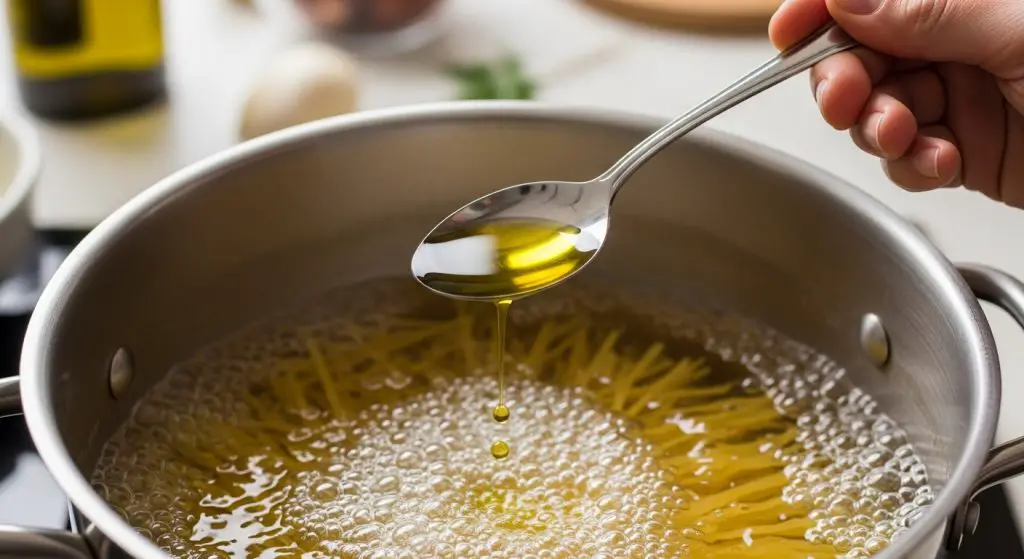 Throw a spoonful of olive oil into the pasta water: the grandmother’s trick